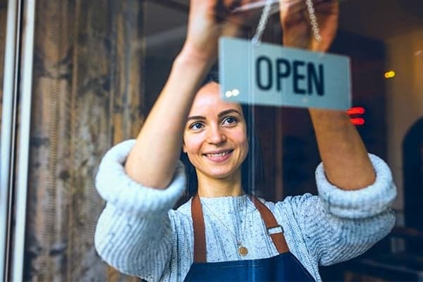 Open sign in window